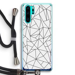 CaseCompany Geometrische lijnen zwart: Huawei P30 Pro Transparant Hoesje met koord