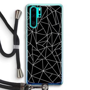 CaseCompany Geometrische lijnen wit: Huawei P30 Pro Transparant Hoesje met koord