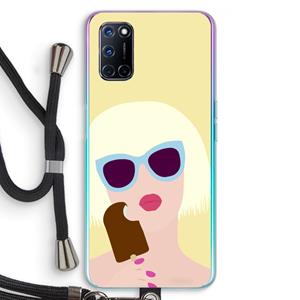 CaseCompany Ice cream: Oppo A92 Transparant Hoesje met koord