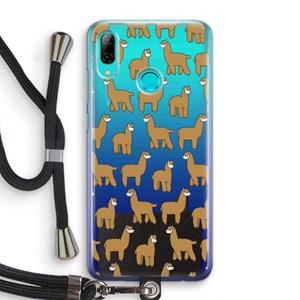 CaseCompany Alpacas: Huawei P Smart (2019) Transparant Hoesje met koord