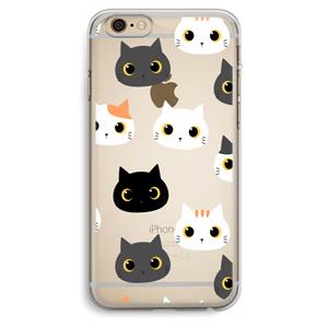 CaseCompany Katten: iPhone 6 Plus / 6S Plus Transparant Hoesje