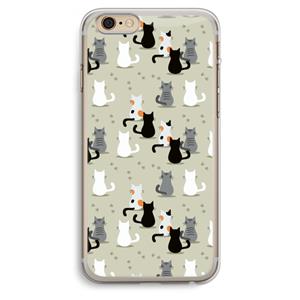 CaseCompany Katten: iPhone 6 Plus / 6S Plus Transparant Hoesje