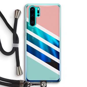 CaseCompany Strepen pastel: Huawei P30 Pro Transparant Hoesje met koord