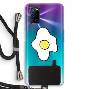 CaseCompany Spiegelei: Oppo A92 Transparant Hoesje met koord