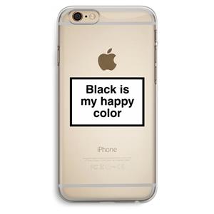 CaseCompany Black is my happy color: iPhone 6 Plus / 6S Plus Transparant Hoesje
