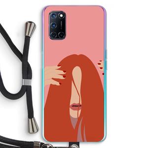 CaseCompany Woke up like this: Oppo A92 Transparant Hoesje met koord