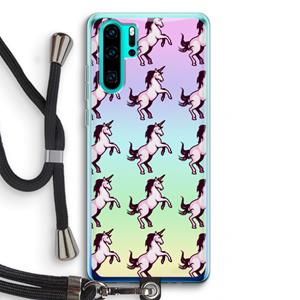 CaseCompany Musketon Unicorn: Huawei P30 Pro Transparant Hoesje met koord