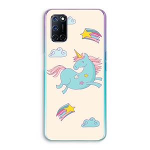 CaseCompany Vliegende eenhoorn: Oppo A92 Transparant Hoesje