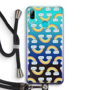 CaseCompany Regenboog: Huawei P Smart (2019) Transparant Hoesje met koord