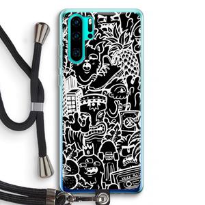 CaseCompany Vexx Black Mixtape: Huawei P30 Pro Transparant Hoesje met koord