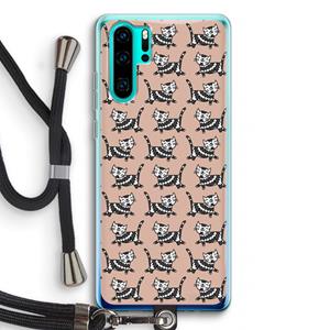 CaseCompany Zwarte poes: Huawei P30 Pro Transparant Hoesje met koord