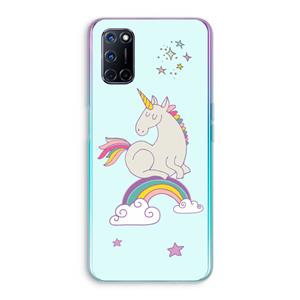 CaseCompany Regenboog eenhoorn: Oppo A92 Transparant Hoesje