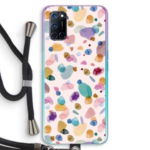 CaseCompany Terrazzo Memphis Pink: Oppo A92 Transparant Hoesje met koord