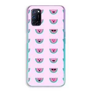 CaseCompany Smiley watermeloenprint: Oppo A92 Transparant Hoesje