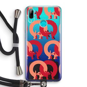 CaseCompany Dogs: Huawei P Smart (2019) Transparant Hoesje met koord