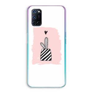CaseCompany Zwart-wit cactus: Oppo A92 Transparant Hoesje