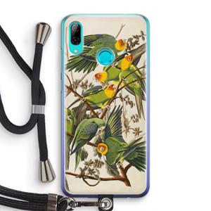 CaseCompany Carolinaparkiet: Huawei P Smart (2019) Transparant Hoesje met koord