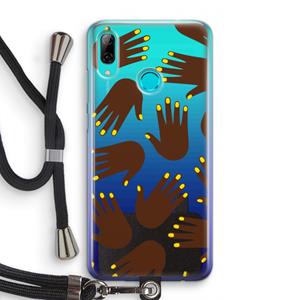 CaseCompany Hands dark: Huawei P Smart (2019) Transparant Hoesje met koord