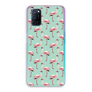 CaseCompany Flamingoprint groen: Oppo A92 Transparant Hoesje