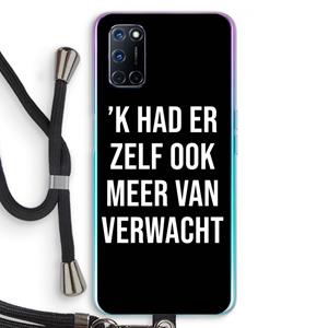 CaseCompany Meer verwacht - Zwart: Oppo A92 Transparant Hoesje met koord