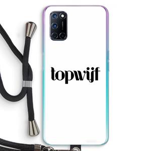 CaseCompany Topwijf Wit: Oppo A92 Transparant Hoesje met koord