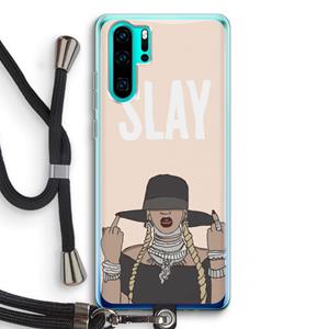 CaseCompany Slay All Day: Huawei P30 Pro Transparant Hoesje met koord