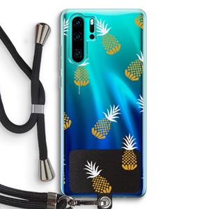 CaseCompany Ananasjes: Huawei P30 Pro Transparant Hoesje met koord