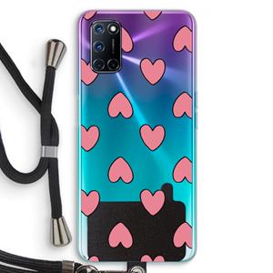 CaseCompany Ondersteboven verliefd: Oppo A92 Transparant Hoesje met koord