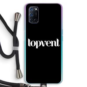 CaseCompany Topvent Zwart: Oppo A92 Transparant Hoesje met koord