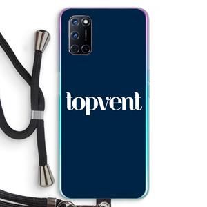 CaseCompany Topvent Navy: Oppo A92 Transparant Hoesje met koord
