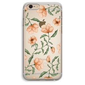 CaseCompany Peachy flowers: iPhone 6 Plus / 6S Plus Transparant Hoesje