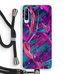 CaseCompany Pink Clouds: Huawei P Smart Pro Transparant Hoesje met koord