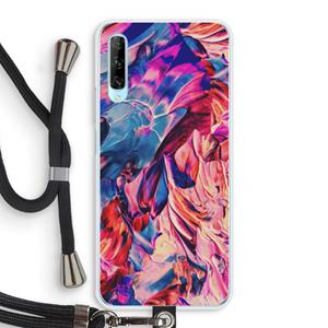 CaseCompany Pink Orchard: Huawei P Smart Pro Transparant Hoesje met koord