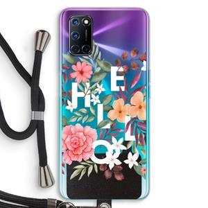 CaseCompany Hello in flowers: Oppo A92 Transparant Hoesje met koord