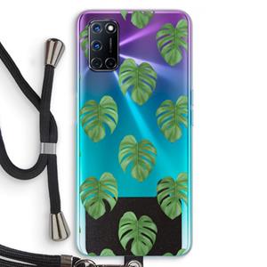 CaseCompany Monstera leaves: Oppo A92 Transparant Hoesje met koord