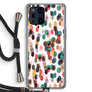 CaseCompany Tropical Dots: Oppo Find X3 Transparant Hoesje met koord