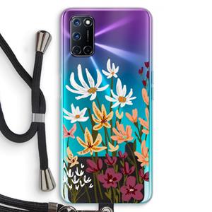 CaseCompany Painted wildflowers: Oppo A92 Transparant Hoesje met koord