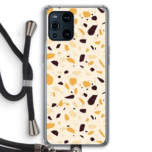 CaseCompany Terrazzo N°13: Oppo Find X3 Transparant Hoesje met koord