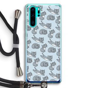CaseCompany Poezen: Huawei P30 Pro Transparant Hoesje met koord