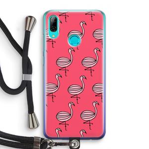CaseCompany Flamingo: Huawei P Smart (2019) Transparant Hoesje met koord