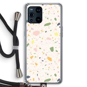 CaseCompany Terrazzo N°21: Oppo Find X3 Transparant Hoesje met koord