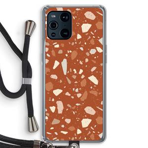CaseCompany Terrazzo N°22: Oppo Find X3 Transparant Hoesje met koord