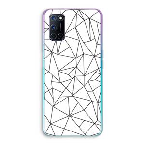 CaseCompany Geometrische lijnen zwart: Oppo A92 Transparant Hoesje