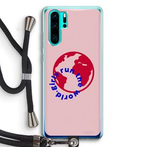 CaseCompany Run The World: Huawei P30 Pro Transparant Hoesje met koord