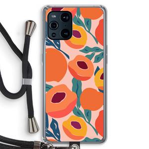 CaseCompany Perzik: Oppo Find X3 Transparant Hoesje met koord