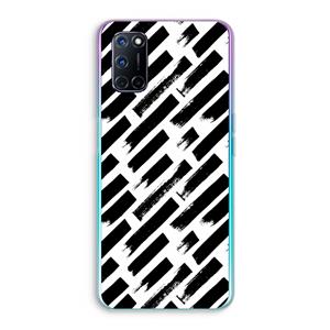 CaseCompany Zwarte vegen: Oppo A92 Transparant Hoesje