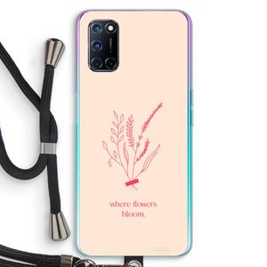 CaseCompany Where flowers bloom: Oppo A92 Transparant Hoesje met koord