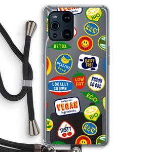 CaseCompany Fruitsticker: Oppo Find X3 Transparant Hoesje met koord