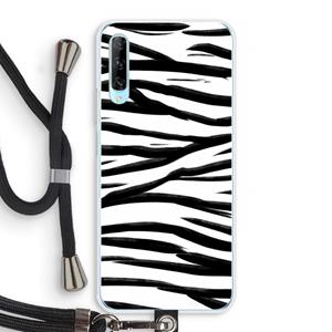CaseCompany Zebra pattern: Huawei P Smart Pro Transparant Hoesje met koord
