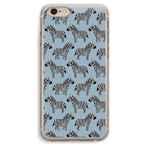 CaseCompany Zebra: iPhone 6 Plus / 6S Plus Transparant Hoesje